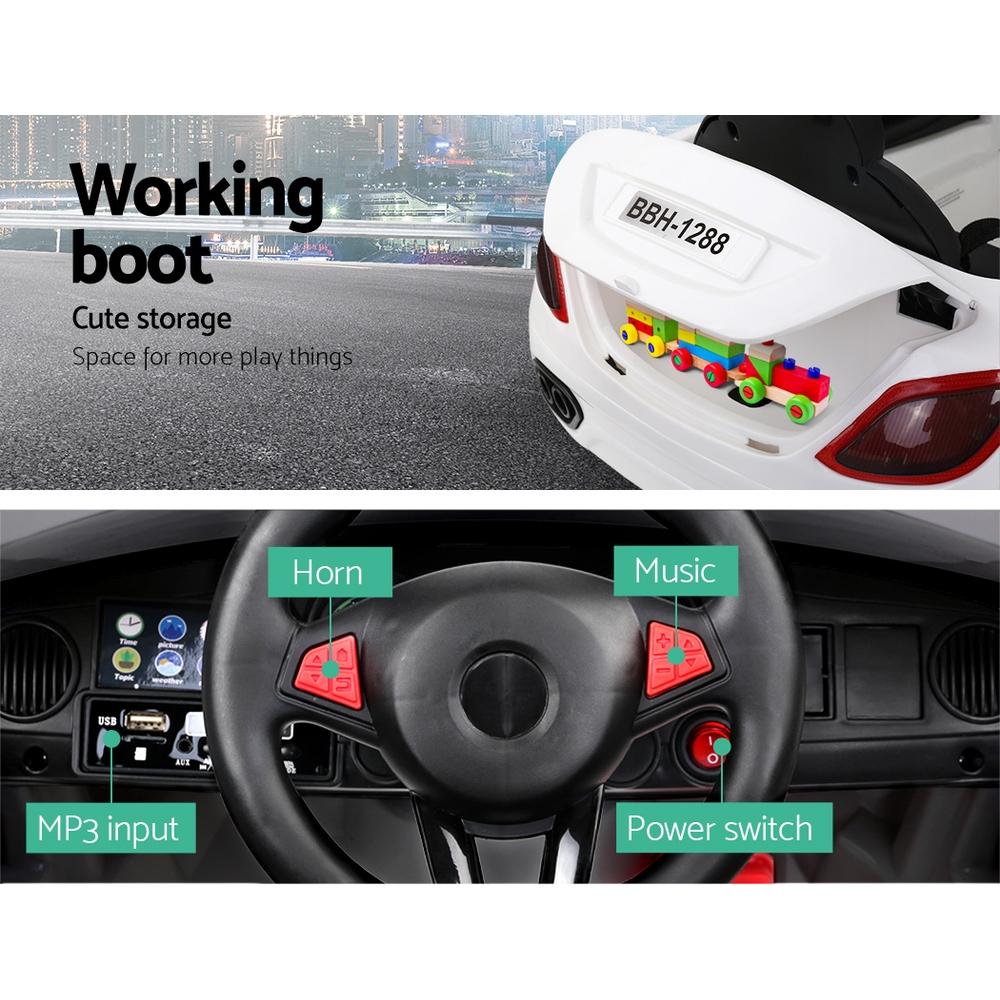 Rigo Kids Ride On Car Electric Toys 12V Battery Remote Control White