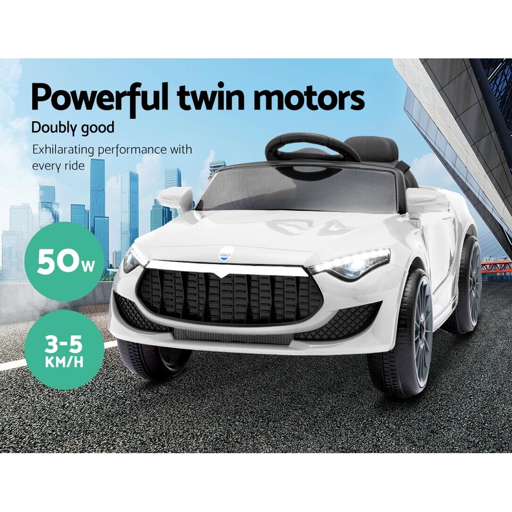 Rigo Kids Ride On Car Electric Toys 12V Battery Remote Control White