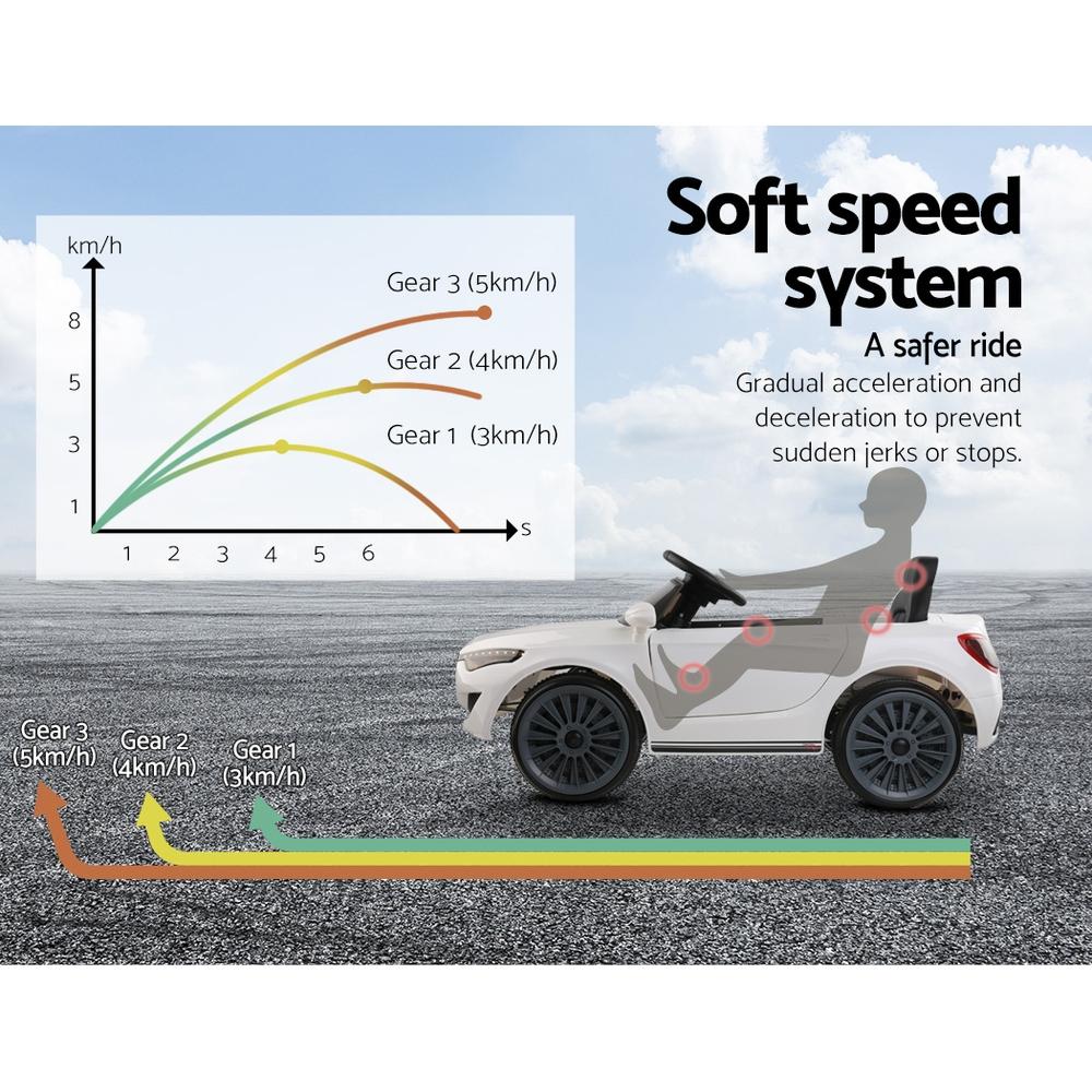 Rigo Kids Ride On Car Electric Toys 12V Battery Remote Control White