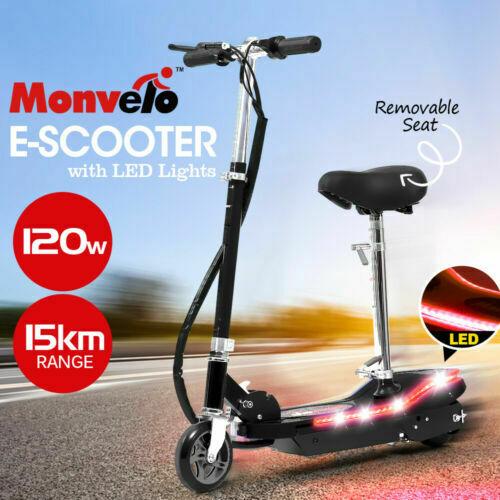 Monvelo Folding Electric Scooter LED Portable Commuter Adults Kids