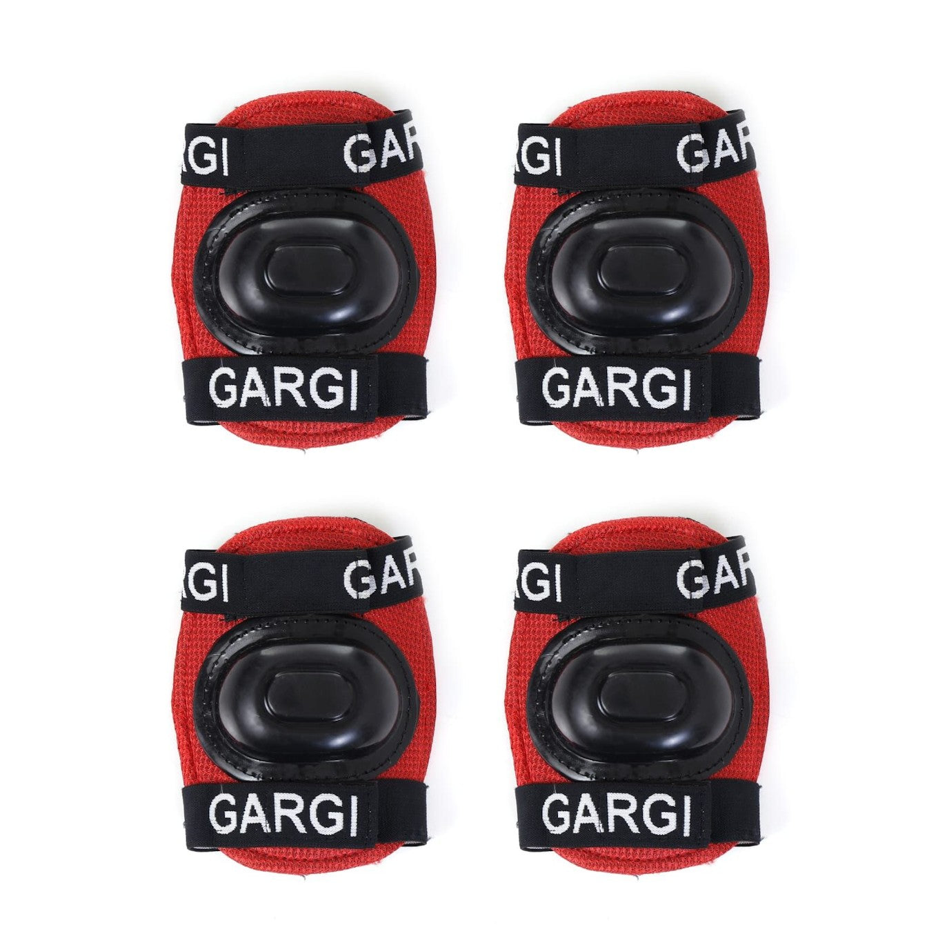 Set of Four Red and Black Knee/Elbow Pads